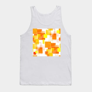 Midcentury Modern Orange - Abstract - Orange, Yellow, White Tank Top